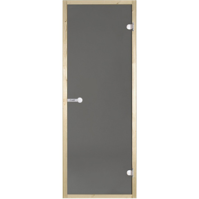 Дверь стеклянная HARVIA 8х21 коробка ольха, стекло серое D82102L